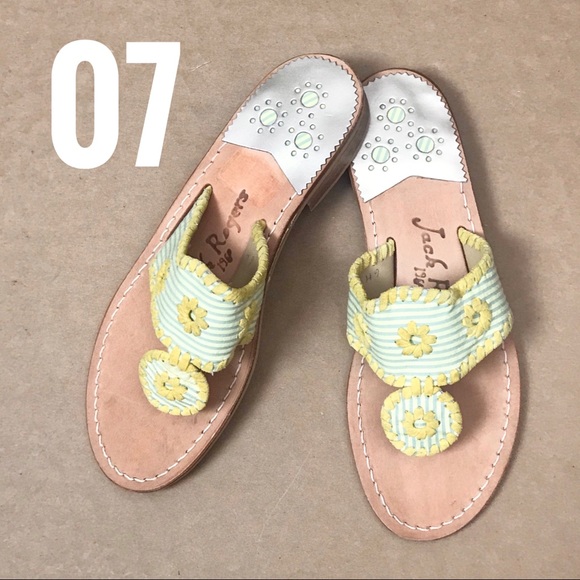 Jack Roger Leather Thong Sandals Whipstitch Hampton - Picture 8 of 14